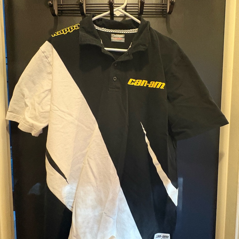 Kappa Mens XL Can-Am Racing Polo - Black / White Color block